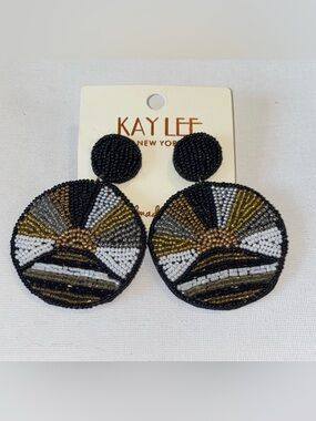 Kay Lee Beaded Statement Earrings NWT